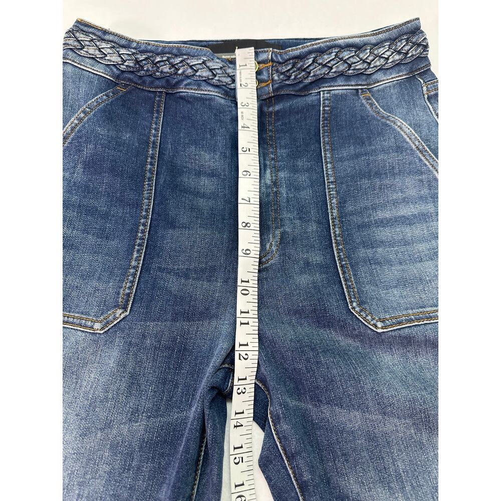 NWT La Joie Braided Waist Flare Jeans Size 10 Medium Wash Boho Wide Leg Denim - Picture 11 of 15